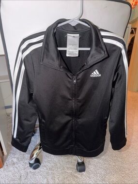 Boy’s Adidas Black Jacket with White Stripes